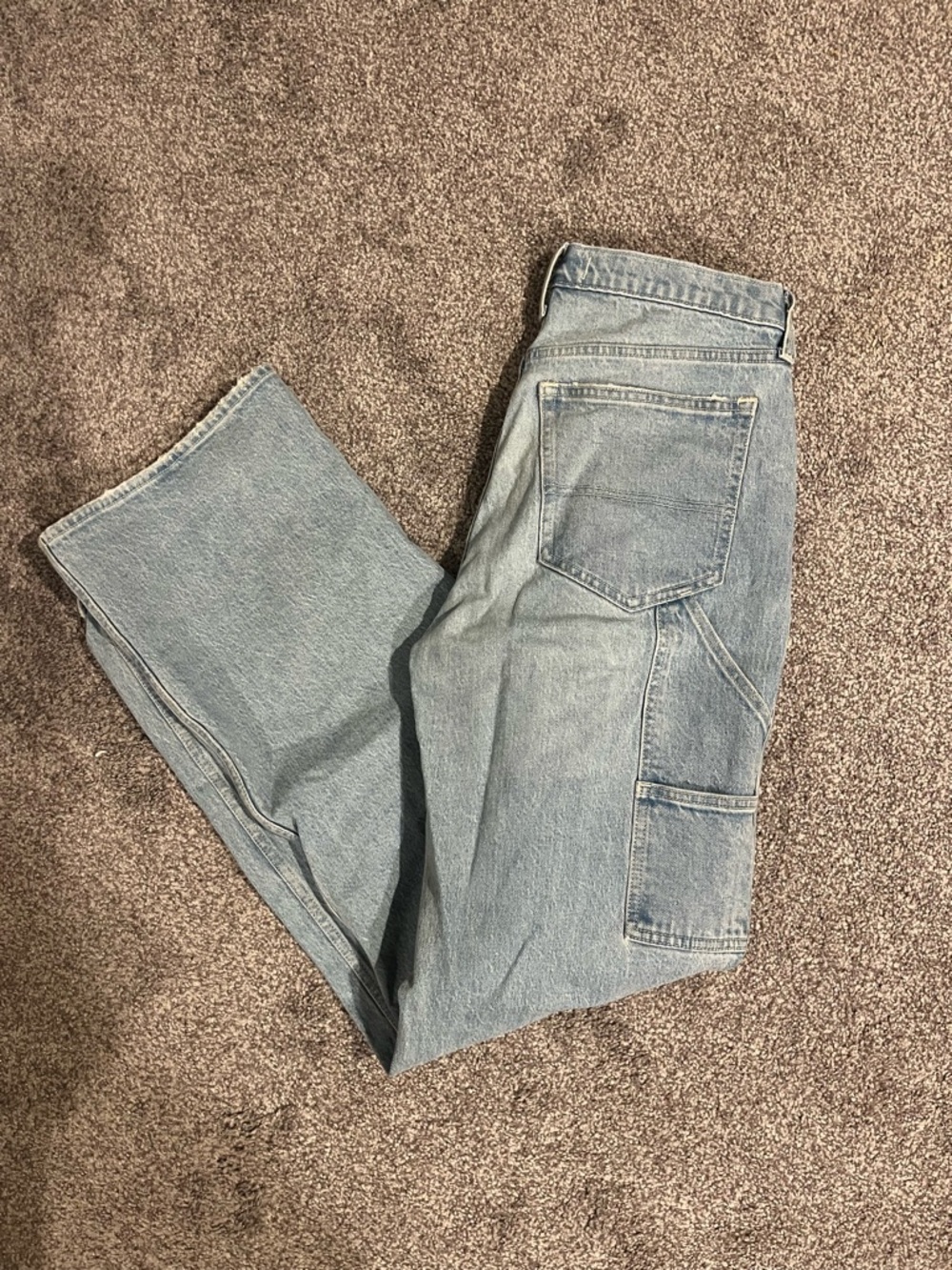 Abercrombie & Fitch Light Blue Relaxed Carpenter Jeans